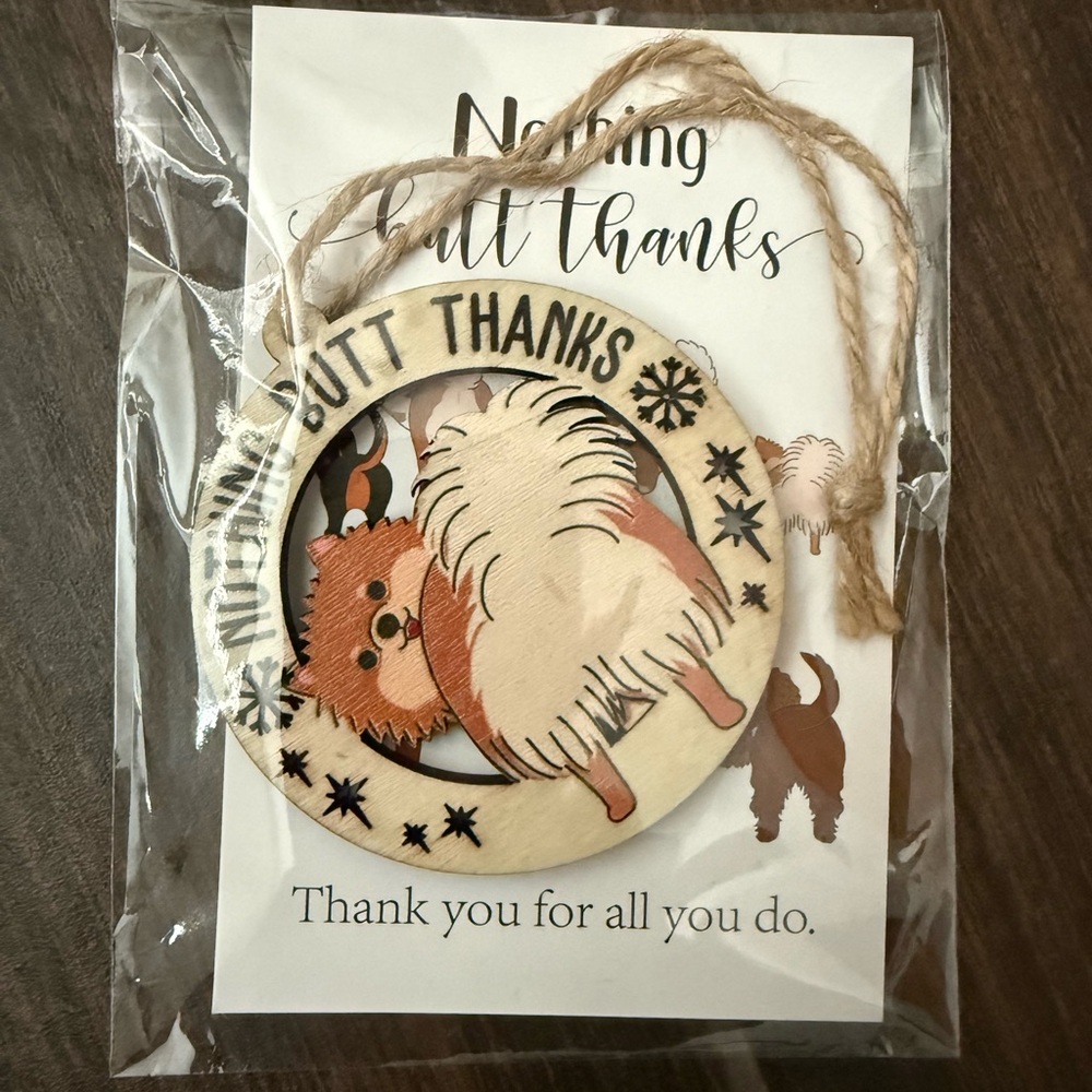 🪼Wood Funny Dog Butt Ornament